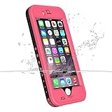 iPhone 6 Plus Waterproof Case, iThrough iPhone 6 Plus Waterproof Case, Dust Proof, Snow Proof, Shock Proof Case, Heavy Duty Protective Carrying Cover Case for iPhone 6 Plus (Pink)