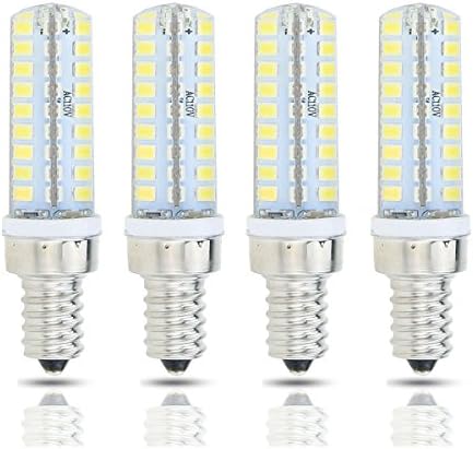 Lamsky LED E12 Dimmable Light Chandelier Bulb,Appliance Silicone Crystal LED Lights Bulb,5W Daylight 6000K, 72x2835smd,AC120V,40W Halogen Replacement 4-Pack