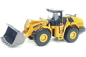DDLONGDD Bulldozer Toys for Boys Heavy-Duty Metal Loader Vehicle Sand/Beach Toy with Functional Arm and Bucket,Realistic Perfect for Sandbox Indoor/Outdoor Play Die Cast Construction Model