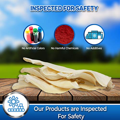 PET MAGASIN Rawhide Alternative Natural Jumbo Cow Ears 12Pack Dog