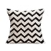 ULOVE LOVE YOURSELF Modern Simple Geometric Style Pillow Covers Black Beige Stripe Home Decorative Throw Pillow Cases 18 x 18 Inches, Set of 6 for Porch Couch Sofa Decor (Geometric-1)