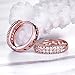 GULICX Party Jewelry Cubic Zirconia Round Huggie Hoop Earrings 20MM Rose Gold Plated Brass
