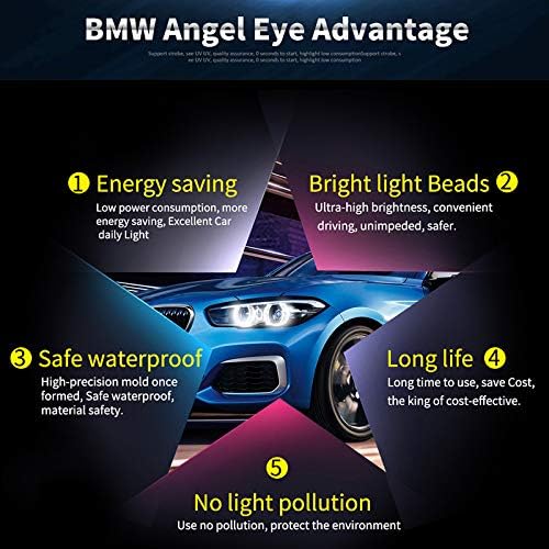 ePathChina 2pcs 1000LM 6000K Error Free LED Angel Eyes Marker Lights Bulbs Fit for BMW E39 E53 E60 E61 E63 E64 E65 E66 E87 525i 530i xi 545i M5(Red) - Image 5