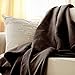 Sunbeam Electric Throw Royal Luxe Microplush Heated Blanket, 4 Heat Settings, 4-Hour Auto Shut-Off, Fast Heating, Warm and Cozy, Walnut Color, 50