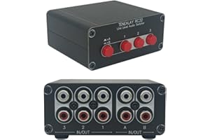 3 in 2 Out RCA Stereo Audio Switch Input Signal Source Switcher Selector Splitter Box -RC32