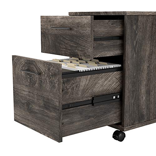 Bush Furniture Key West 2 Drawer Mobile File Dark Gray Hickory