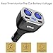 Car Charger,Otium 2-Socket Cigarette Lighter Adapter Socket Splitter Separate Switch 12/24V 80W with LED Battery Voltage Display+ Dual USB Car Charger Adapter 3.4A For iPhone iPad, Android Samsung GPS