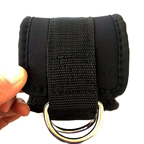 gelvs Black Exercise Ankle Straps for Gym Cable Machine Neoprene 2 D rings Ankle Leg Cuff Tone Glute Abs Thigh Tight Workout (Single) - Thumbnail 6