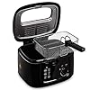 LIVIVO Electric 2.5L Deep Fat Countertop Fryer Non-Stick Coating, Internal Mesh Basket with Safety Handle and Viewing…