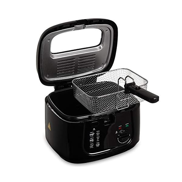 LIVIVO Electric 2.5L Deep Fat Countertop Fryer Non-Stick Coating, Internal Mesh Basket with Safety Handle and Viewing…