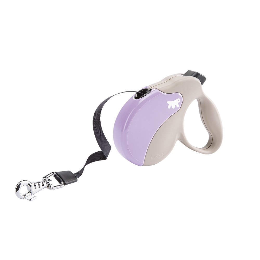 Ferplast Retractable Dog Lead Extendable Dog Leash AMIGO TAPE MINI, Extending tape, 3 m, Max 12 kg, Lilac