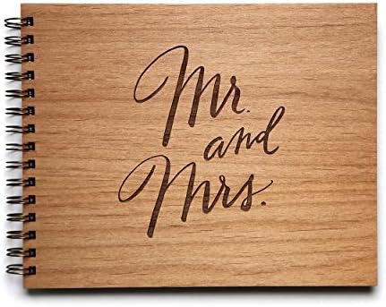 Mr. &amp; Mrs. Laser Cut Wood Wedding Guestbook (Handmade / Wedding Album)