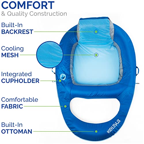 Kelsyus Premium Floating Lounger with Fast Inflation, Inflatable
