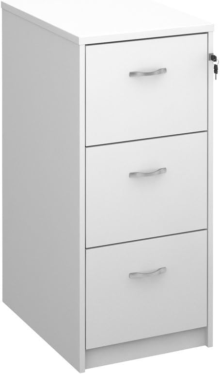 DAMS 3 Draw Filing Cabinet-White, Wood, 65x48x104.5 cm