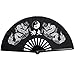 Rhumen 35cm Bamboo Chinese Fan Tai Chi Kung Fu Folding Fan With Dragon Design. (Black)
