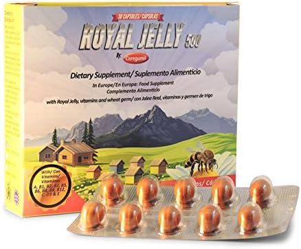 Ceregumil Royal Jelly 500 mg Multivitamin Immune System Booster Natural antioxidant Supplement Metabolism Booster Natural Energy Supplement Vitamins B12 A C D E B1 B6 folic Acid Natural Stress Relief