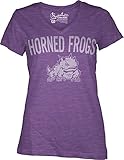 NCAA TCU Horned Frogs Junior's Vintage Arch Short Sleeve T-Shirt, Medium, Purple