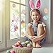 Large Easter Window Stickers Easter Window Decorations, Bunny Footprints Easter Window Clings, Spring Decorations for Window, Easter Window Clings Stickers for Glass Windows by MISS FANTASY