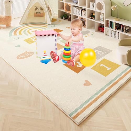 Portable Baby Play Mat, Washable Cotton Kids Playmat, Foldable Large Thick Activity, Non-Slip, Non-Toxic, Waterproof, Safe Crawling Mat For Toddler Boy Girl.200X160 CM