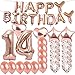 Sweet 14th Birthday Decorations Party Supplies,Rose Gold Number 14 Balloons,14th Foil Mylar Balloons Latex Balloon Decoration,Great 14th Birthday Gifts for Girls,Women,Men,Photo Props