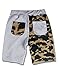 Athletic Pants Shark Pattern Camouflage Stitching Shorts Men Drawstring Black Sports Shorts
