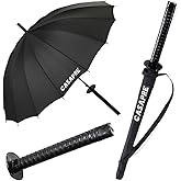 Samurai Umbrella Umbrella Creative Semi-Automatic Samurai Umbrella,Windproof Outdoor Umbrella.Sun Protection Umbrella Black.The Best Creative Gift.