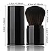 Premium Retractable Kabuki Makeup Brush - Aguder Blush Brushes Great for Blending Liquid, Cream, Mineral Cosmetics or Translucent Powder, Black