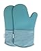 Honla Silicone Oven Mitts,Heat Resistant to 500 F,1 Pair of Non Slip Kitchen Oven Gloves for Cooking,Baking,Grilling,Barbecue Potholders,Teal