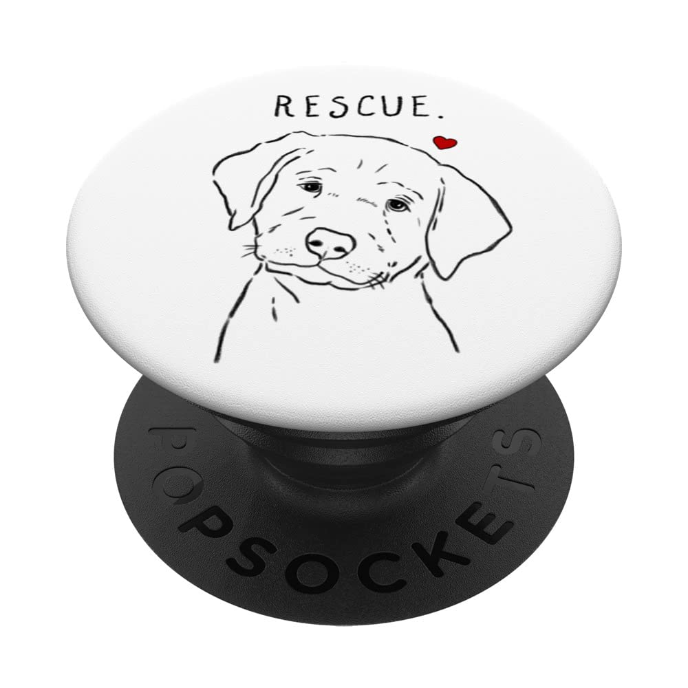 Rescue Lab, Rescue Dog, Labrador Drawing, Puppy PopSockets Swappable PopGrip