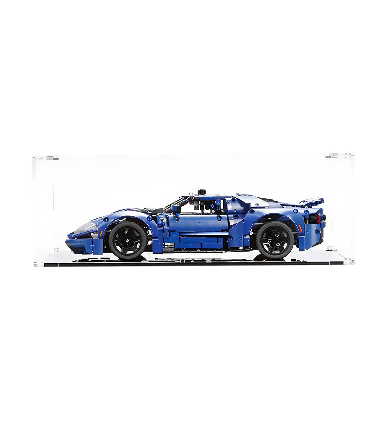 icuanuty Acrylic Display Case for Lego 42154/42176 Technic 2022 Ford GT Car, Dustproof Display Box for Models 42176/10262/60432/21010/10295/42111/42126/10265/10304 (Only Case) 45x20x17 cm
