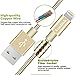 Aonlink iPhone Cable, 3Pack 3FT 6FT 10FT Nylon Braided to USB Lightning iPhone Charger Cord with Aluminum Connector for iPhone 7/7 Plus/6s/6s Plus/6/6Plus/5s/5c/5, iPad/iPod Models-Gold