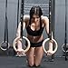 Femor Gym Rings, Wood Gymnastic Rings 1100lbs with 15ft Adjustable Straps, Heavy Duty Gym Equipment for Cross-Training Workout, Strength Training, Gymnastics, Fitness, Pull Ups and Dips (Set of 2)