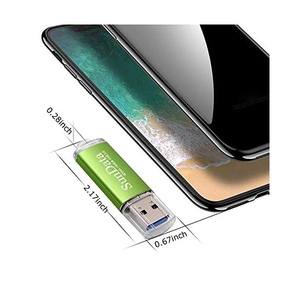 SunData 64GB USB Stick USB 3.0 Speicherstick USB-Flash-Laufwerk USB 3.0 bis zu 80MB/Sek, （Single Pack: Grün） – Bild 5
