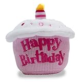 Cuddle Barn Birthday Cupcake Squeezer Lights Up and Plays Happy Birthday When Squeezed (Pink)
