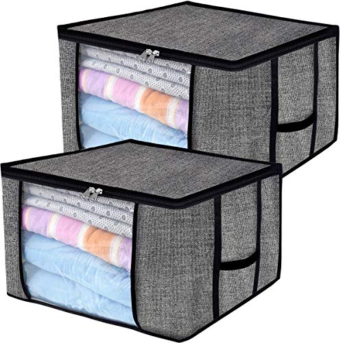Zippered Underbed Storage Bag,Breathable Clothes Blanket Storage Bag