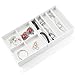 MESHA Stackable Jewelry Organizer Trays Muti-use Jewelry Storage Holder Leather Display Case for Drawer or Dresser Set of 3 (white)