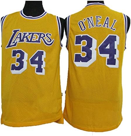 Men's O'Neal Jerseys Los Angeles 34 Shaquille Jersey Basketball Jersey Yellow (S)