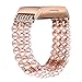 fastgo Compatible for Fitbit Charge 3 Bands for Women Sport Handmade Bracelet Wristband Compatible for Fitbit Charge 3 Smart Watch(Pearl Pink)