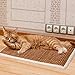 Treasborn Cat Scratching Post Carpet Covered 78.7”x15.8” Self-Adhesive Cat Tree Shelves Replacement Parts Cuttable Mat Cat Scratcher for Couch Furniture DIY Protector