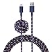 Native Union NIGHT Cable - 10ft Ultra-Strong Reinforced [Apple MFi Certified] iPhone/iPad Compatible Lightning to USB Charging Cable with Weighted Knot (Nautical)
