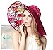 Gellwhu Women Large Wide Brim Floppy Beach Sun Visor Shade UPF 50+ Hat Cap (Hotpink)