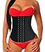 YIANNA Women's Underbust Latex Sport Girdle Waist Training Corset Fat Burner Abdominal Trainer Waist Body Shaper For Weight Loss, Size S (Black)