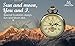 ManChDa Bronze Roman Numerals Mechanical Pocket Watch Open Face with Chain Men 24-Hour Moon Sun + Box