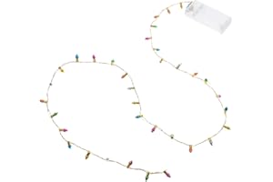 TEHAUX Miniature Christmas String Lights LED Globe Bulbs for Dollhouse Xmas Tree Decorations Battery