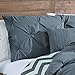 Avondale Manor 7-Piece Ella Pinch Pleat Comforter Set,Reversible King Bedding, Grey