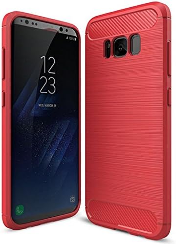 Galaxy S8 Case, Samsung S8 Case, MONOLYTH [Carbon Series] Carbon Fiber, Heavy Duty Protective, Shock Absorption Covers (Red)