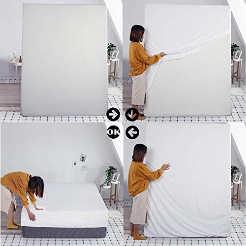 Abakan Full 12" Waterproof Mattress Encasement Box Spring 100% TPU Cooling Soft Durable Breathable Hypoallergenic Machine Washable 6-Sided Zippered Mattress Protector Knitted Fabric 11" 13" inch - Thumbnail 5