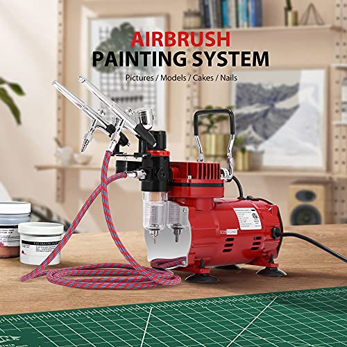 VIVOHOME Airbrush Kit with Professional Air Compressor and 3 Dual