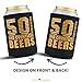 Happy 50th Birthday Party Decorations for Men, Insulated Can Coolers as Dad's Birthday Decorations and Party Favors, Beer Sleeves 50th Birthday Gifts for Men, 12-Pack, Black & Gold