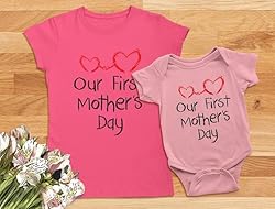 Tstars Our First Mothers Day Mommy and Me Matching